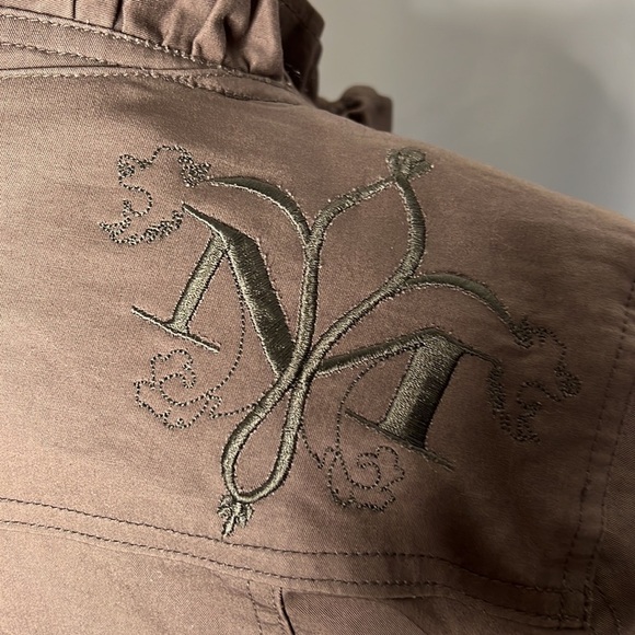 MACKAGE Military Ruffle Blazer in Taupe - Picture 3 of 14